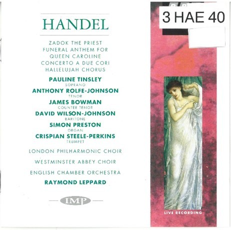 Coronation anthem "Zadok the priest" / George Frédéric Haendel | Haendel, George Frédéric. Interprète